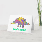 Cute Stegosaurus Dinosaur Persoonlijke verjaardag Feestdagen Kaart (Voorkant)