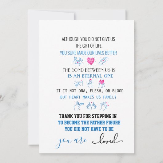 Cute Step father hart liefde handen Feestdagenkaart (Voorkant)