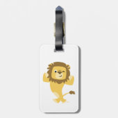 Cute Sterke Cartoon Leeuw Bagage Label (Achterkant verticaal)