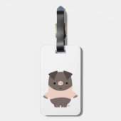 Cute Sterke Cartoon Varken Bagage Label (Achterkant verticaal)