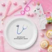 Cute Stethoscope Doctor Nurse Retirement Papieren Bordje (Feest)
