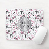Cute Stethoscope Nurse | Arts EKG Pattern Name Muismat (Met muis)