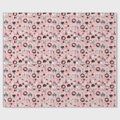 Cute Stick Figure Christmas Wrapping Paper Cadeaupapier (Vlak)