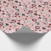 Cute Stick Figure Christmas Wrapping Paper Cadeaupapier (Hoek)