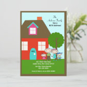 CUTE Stick Figuur Familie ~ Bewegende Aankondiging (Staand voorkant)