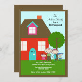 CUTE Stick Figuur Familie ~ Bewegende Aankondiging (Voorkant / Achterkant)