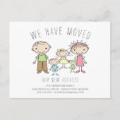 Cute Stick Figuur Familie Bewegende Aankondiging (Voorkant)