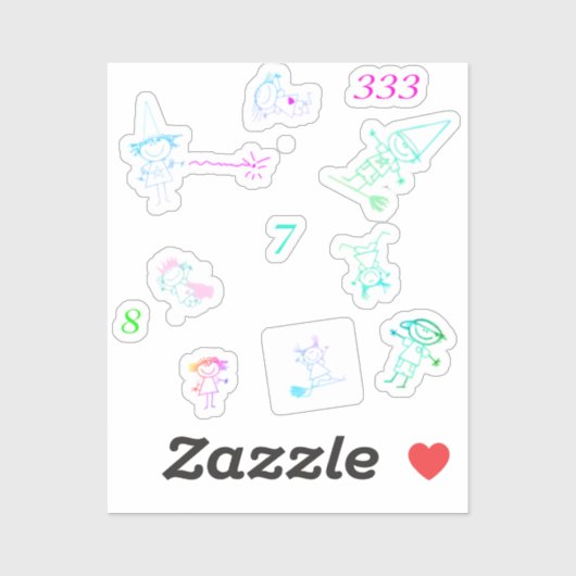 Cute Stick Figuur Witte Stickers voor Iphone (Vel)