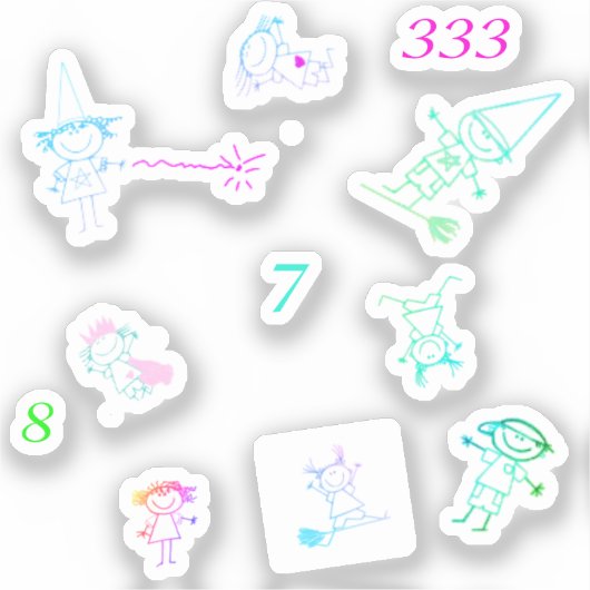 Cute Stick Figuur Witte Stickers voor Iphone (Voorkant)