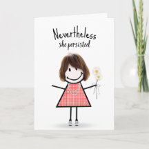 Cute Stick Girl in Gingham Dress met Quote