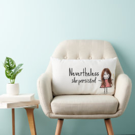 Cute Stick Girl in Gingham Dress met Quote Kussen