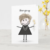 Cute Stick Girl in Sneakers Kaart (Gele Bloem)