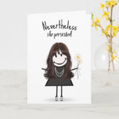 Cute Stick Girl in Sneakers met Quote Kaart (Gele Bloem)