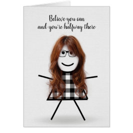 Cute Stick Girl met Hair en Quote