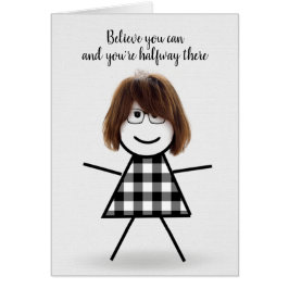 Cute Stick Girl met Hair en Quote