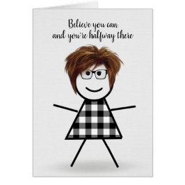 Cute Stick Girl met Hair en Quote