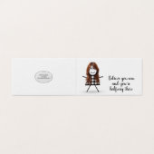 Cute Stick Girl met Hair en Quote Kaart (Buitenkant ongevouwen)