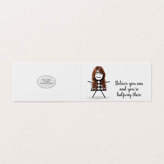 Cute Stick Girl met Hair en Quote Kaart (Buitenkant ongevouwen)