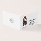 Cute Stick Girl met Hair en Quote Kaart (Buitenkant)