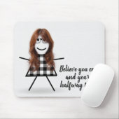 Cute Stick Girl met Hair en Quote Muismat (Met muis)
