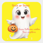 Cute sticker happy Halloween with adjustable text  (Voorkant)