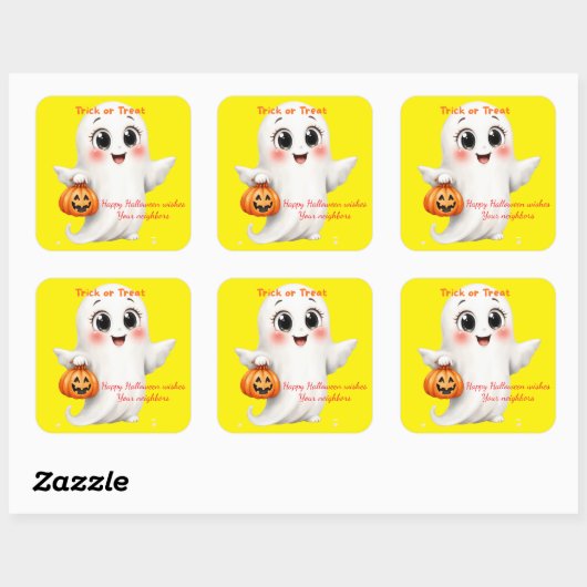 Cute sticker happy Halloween with adjustable text  (Vel)