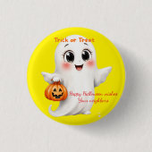 Cute sticker happy Halloween with adjustable text  Ronde Button 3,2 Cm (Voorkant)