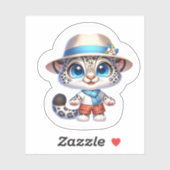 Cute Stickers Kawaii Snow Leopard Summer Travel (Vel)