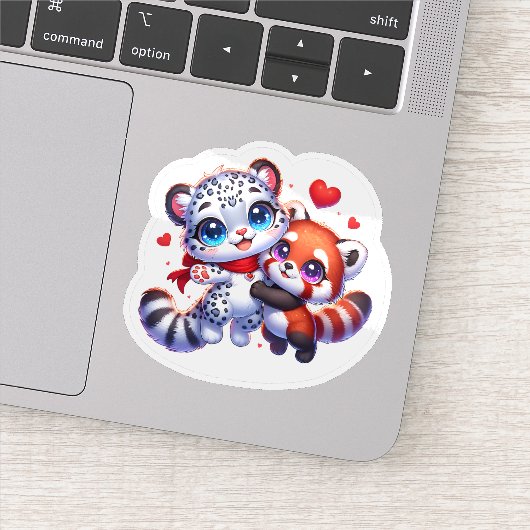 Cute Stickers Red Panda Snow Leopard Kawai Sticker (Detail)