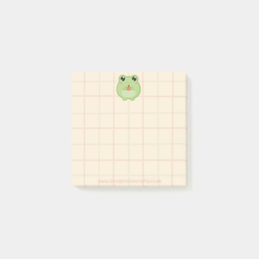 Cute Sticky notes with a frog with an apple (Voorkant)