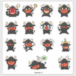 Cute Stier Emoji Sticker Pack Set