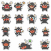 Cute Stier Emoji Sticker Pack Set (Voorkant)