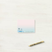Cute Stijlvolle Tropische, Palmen, Oceaan Post-it® Notes (Op bureau)