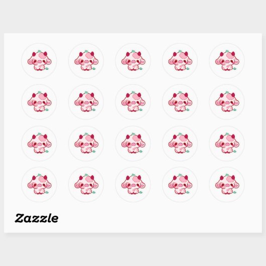 cute stiker cow ronde sticker (Vel)