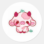 cute stiker cow ronde sticker (Voorkant)