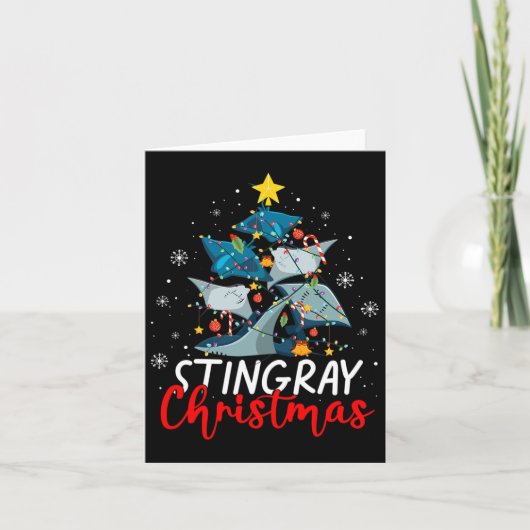 Cute Stingray kerstboom Pajama Matching Costu Kaart (Voorkant)