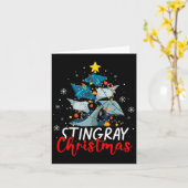 Cute Stingray kerstboom Pajama Matching Costu Kaart (Gele Bloem)