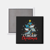 Cute Stingray kerstboom Pajama Matching Costu Magneet (Voorkant / Achterkant)