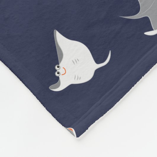 Cute Stingrays Fleece Deken (Hoek)