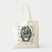 Cute Stinkdier met Blauwe Bloemen Herbruikbare Boo Tote Bag (Voorkant)