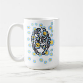 Cute Stinkdier met Blauwe Bloemen Keramische Koffi Koffiemok