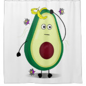 Cute Stinky Avocado Cartoon Douchegordijn (Voorkant)