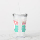 Cute Stippen & Chevron Acryl Drinkbeker (Links)