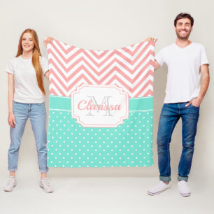 Cute Stippen & Chevron Fleece Deken