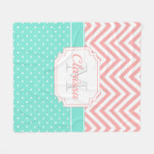 Cute Stippen & Chevron Fleece Deken (Voorkant (Horizontaal))