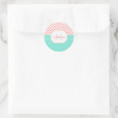 Cute Stippen & Chevron Ronde Sticker (Tas)