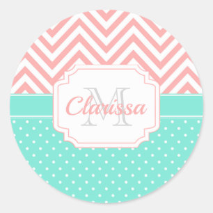 Cute Stippen & Chevron Ronde Sticker