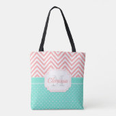 Cute Stippen & Chevron Tote Bag (Achterkant)
