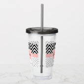 Cute Stippen en Chevron Acryl Drinkbeker (Rechts)