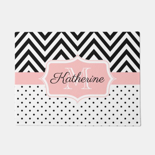 Cute Stippen en Chevron Deurmat (Voorkant)